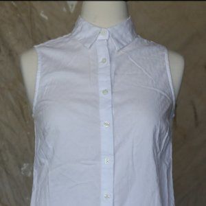 Van Heusen sleeveless white button blouse XS